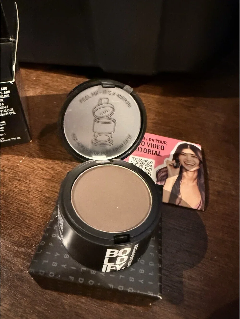 Boldify Hairline Powder Dark Brown .14oz Exp 5/17/28 Hair Product With Mirror